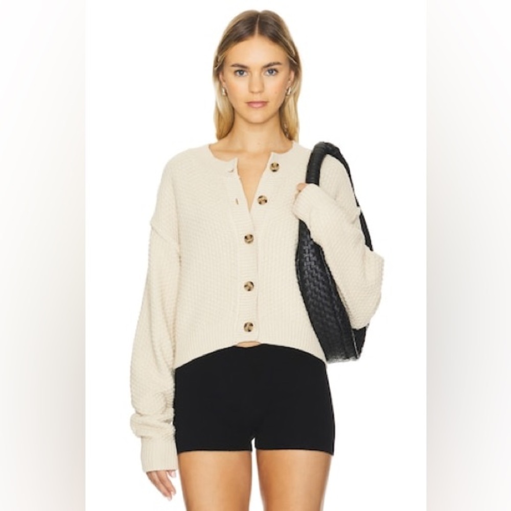 Free People Lila Cropped Cardi in Birch